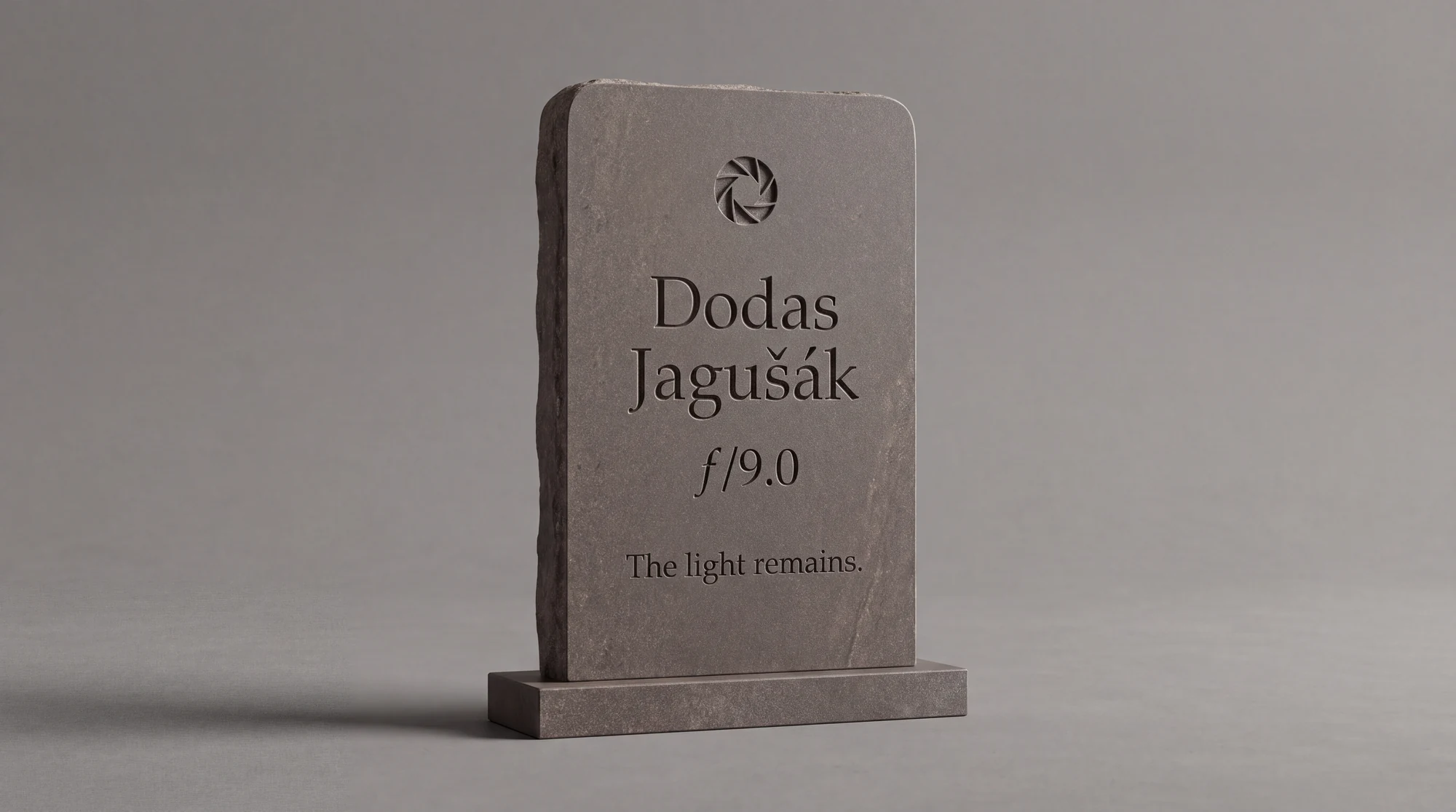The engraved memorial stone props sheet
